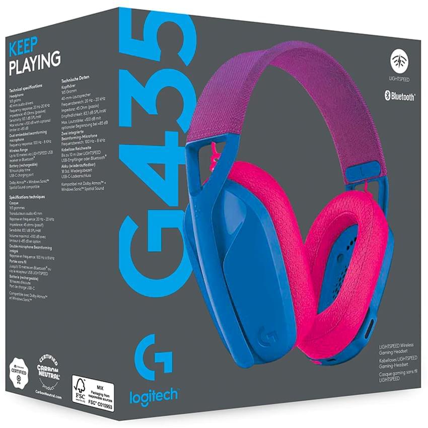 AUDIFONO C/MICROF. LOGITECH G435 BT / LIGHTSPEED BLUE